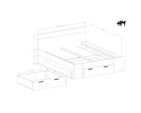 Bed BETA Helvetia 180x200 cm, mauvella oak
