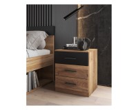 Bedside table BETA Helvetia 46 cm, mauvella oak