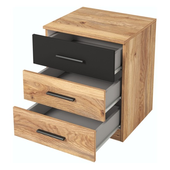 Bedside table BETA Helvetia 46 cm, mauvella oak