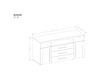 Chest of drawers ROGER 182 cm, wotan oak with black Chest of drawers ROGER 182 cm, wotan oak with black