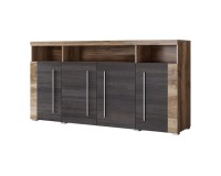 Chest of drawers ROGER 182 cm, satin nussbaum, four doors