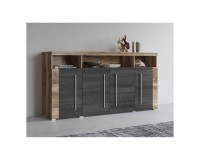 Chest of drawers ROGER 182 cm, satin nussbaum, four doors