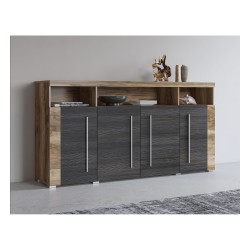 Chest of drawers ROGER 182 cm, satin nussbaum, four doors