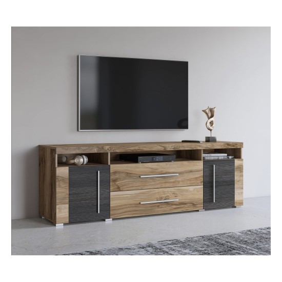 TV unit ROGER 182 cm, satin nussbaum