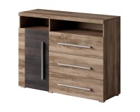 Chest of drawers ROGER 119 cm, satin nussbaum