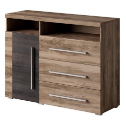 Chest of drawers ROGER 119 cm, satin nussbaum
