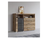 Chest of drawers ROGER 119 cm, satin nussbaum