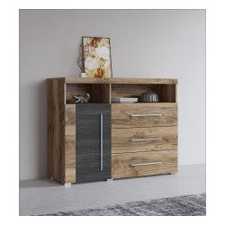 Chest of drawers ROGER 119 cm, satin nussbaum