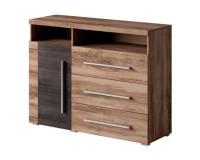 Chest of drawers ROGER 119 cm, satin nussbaum