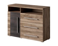 Chest of drawers ROGER 119 cm, satin nussbaum