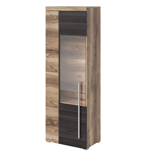 Display cabinet ROGER 55 cm, satin nussbaum, left