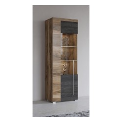 Display cabinet ROGER 55 cm, satin nussbaum, left