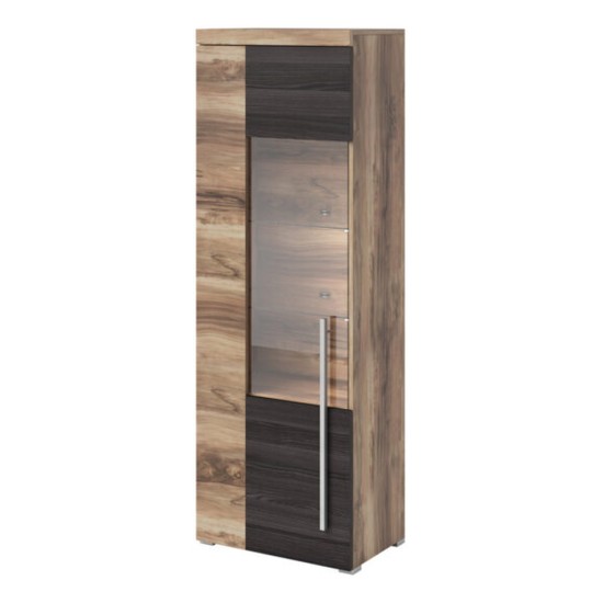 Display cabinet ROGER 55 cm, satin nussbaum, left