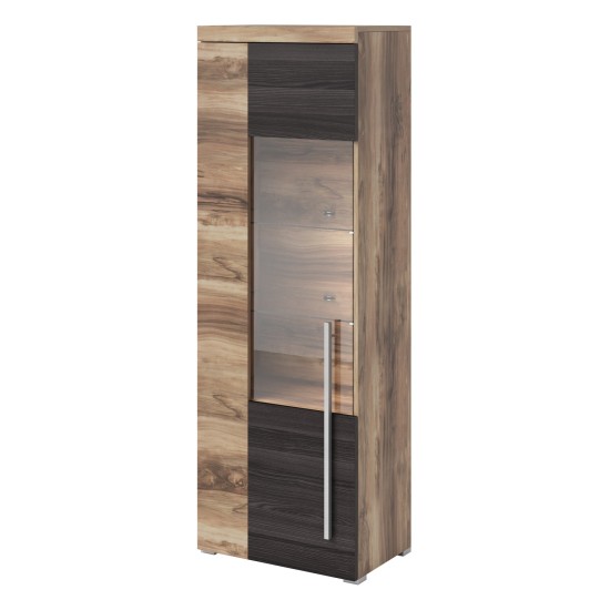 Display cabinet ROGER 55 cm, satin nussbaum, left