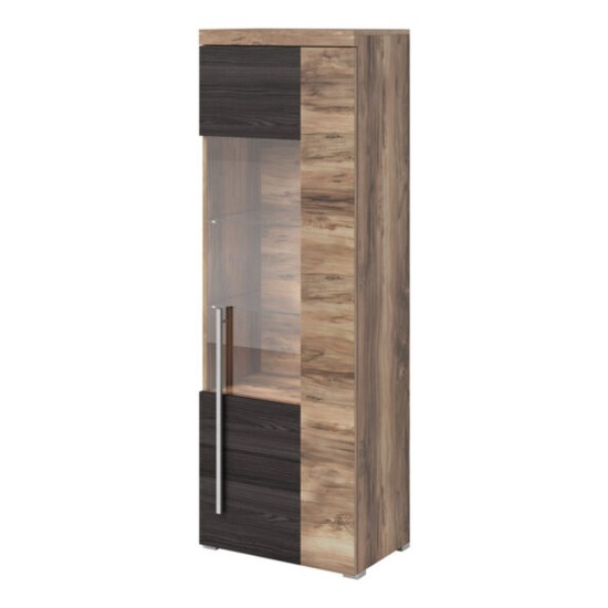 Display cabinet ROGER 55 cm, satin nussbaum, right