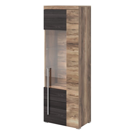 Display cabinet ROGER 55 cm, satin nussbaum, right