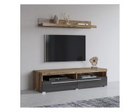 TV unit ROGER 140 cm, satin nussbaum