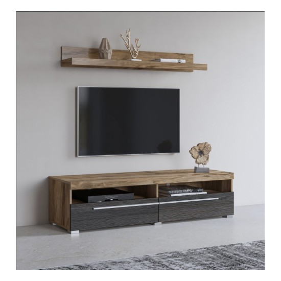 TV unit ROGER 140 cm, satin nussbaum