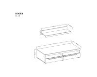 Тумба ТВ ROGER 140 см, сатиновый орех Тумба ТВ ROGER 140 см, сатиновый орех