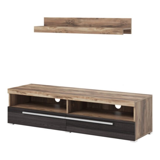 TV unit ROGER 140 cm, satin nussbaum