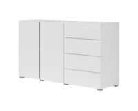Chest of drawers ASYMETRIC 138 cm, white