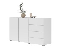 Chest of drawers ASYMETRIC 138 cm, white
