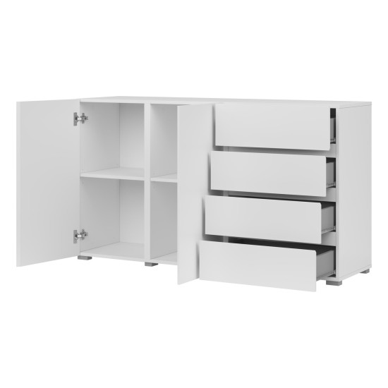 Chest of drawers ASYMETRIC 138 cm, white