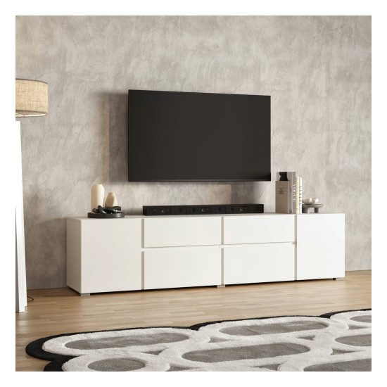 TV unit ASYMETRIC 195 cm, white