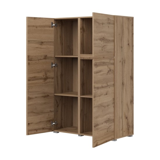 Tall chest of drawers ASYMETRIC 92 cm, wotan oak