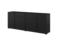 Chest of drawers ASYMETRIC 195 cm, black onyx