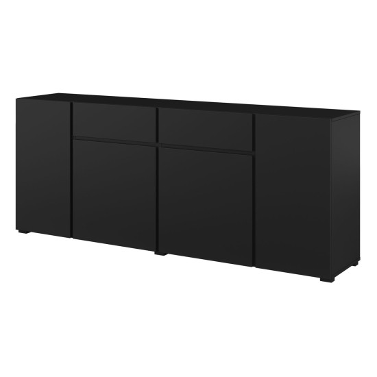 Chest of drawers ASYMETRIC 195 cm, black onyx
