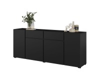 Chest of drawers ASYMETRIC 195 cm, black onyx