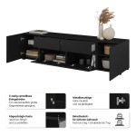 TV unit ASYMETRIC 195 cm, black onyx