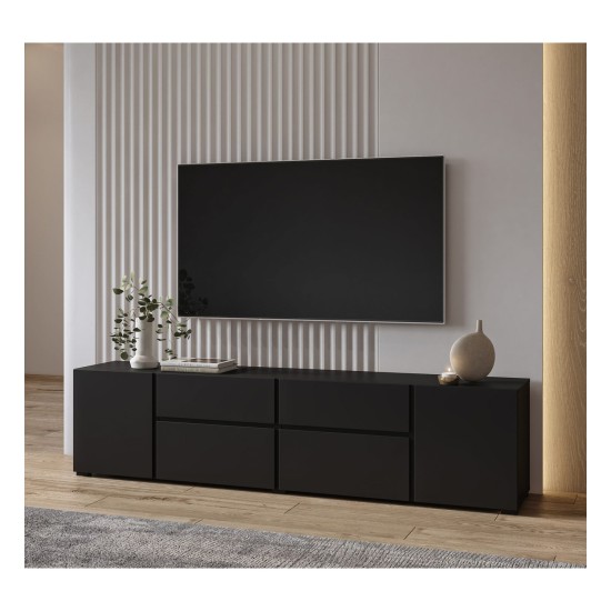 TV unit ASYMETRIC 195 cm, black onyx