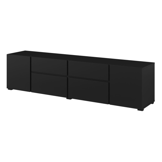 TV unit ASYMETRIC 195 cm, black onyx