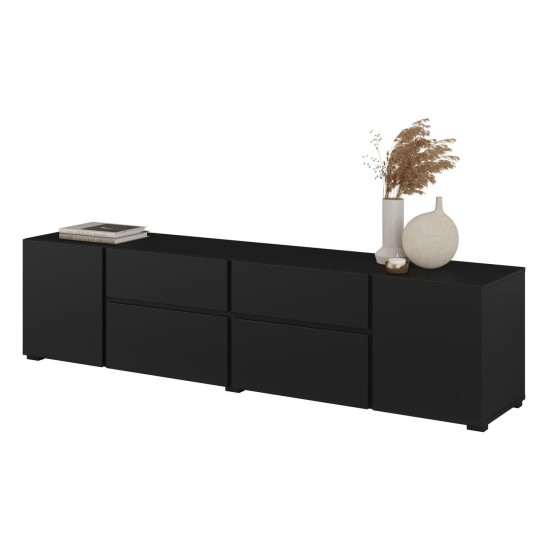 TV unit ASYMETRIC 195 cm, black onyx