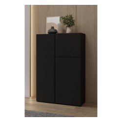 Комод высокий ASYMETRIC 92 см, чёрный оникс