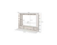 Стенка AURA 261 см, кашемир, пять откидных дверец, со стеллажом Стенка AURA 261 см, кашемир, пять откидных дверец, со стеллажом