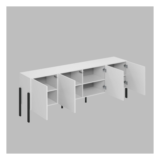 Chest of drawers JUKON 204 cm, white Chest of drawers JUKON 204 cm, white