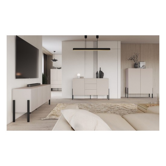 Chest of drawers JUKON 204 cm, cashmere