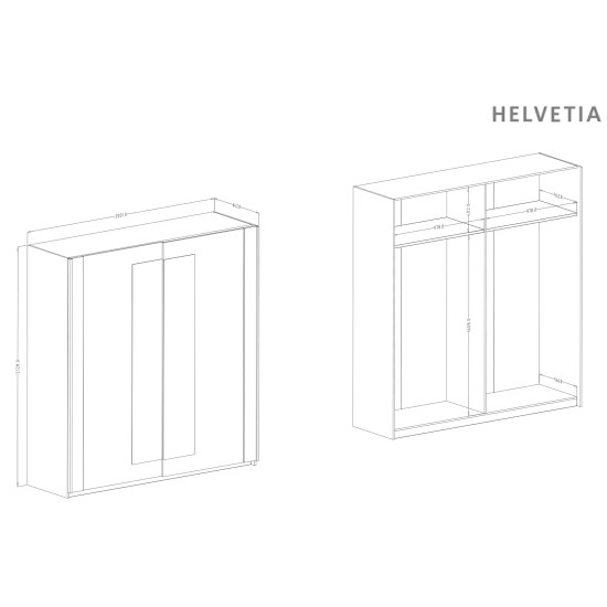 ארון בגדים SIGMA Helvetia 200, אלון פלגסטף