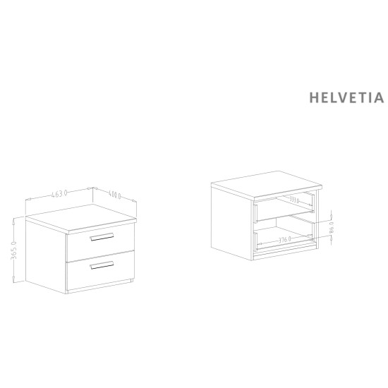 Тумба прикроватная SIGMA Helvetia 46 см, дуб флагстафф