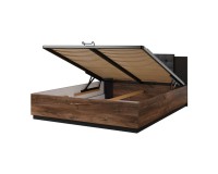 Bed SIGMA Helvetia 160x200 cm, dark Flagstaff oak