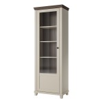 Display cabinet EVORA Helvetia 71 cm, Dunin oak with light beige, one door, left