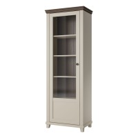 Display cabinet EVORA Helvetia 71 cm, Dunin oak with light beige, one door, left