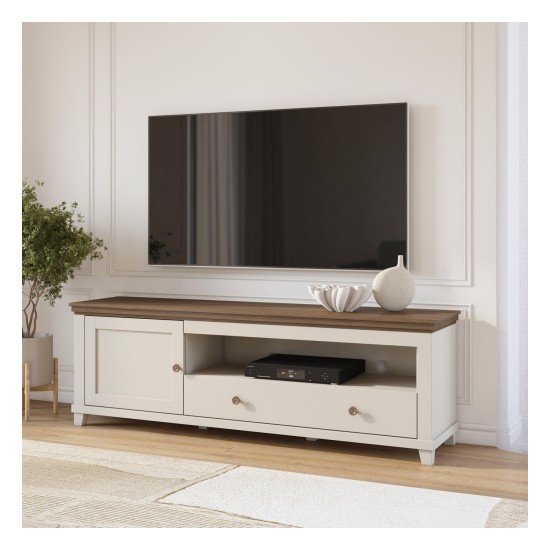 TV unit EVORA Helvetia 181 cm, Dunin oak with light beige