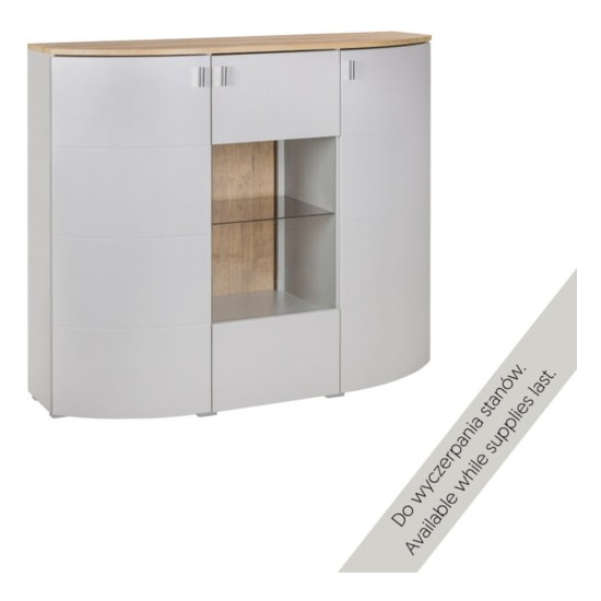 Tall chest of drawers SAMBUCA 135 cm, light grey