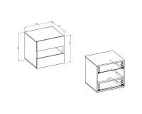 Bedside table IMPRESSIO 46 cm, mauvella oak
