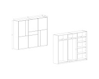 ארון בגדים CUBE 270, קשמיר עם קונגו ארון בגדים CUBE 270, קשמיר עם קונגו