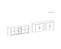 Chest of drawers OLIN Helvetia 220 cm, Appenzeller spruce Chest of drawers OLIN Helvetia 220 cm, Appenzeller spruce